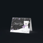 Winter Polar Bear Snowflake Purple Chalkboard Dankeskarte<br><div class="desc">Winter Polar Bear Snowflake Purple Chalkboard Thank You Card</div>