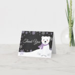 Winter Polar Bear Snowflake Purple Chalkboard Dankeskarte<br><div class="desc">Winter Polar Bear Snowflake Purple Chalkboard Thank You Card</div>