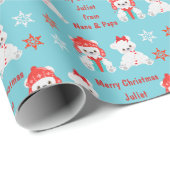 Winter Polar Bears Kinder Weihnachten Geschenkpapier (Rolleneckpunkt)