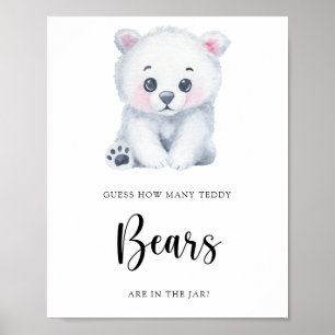 Winter-Polar-Eisbär - rate wie viele Teddybären Poster