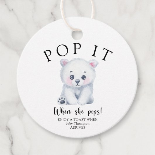 Winter Polarbär - Pop! Wenn sie Pop Geschenkanhänger (Vorderseite)