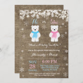 Winter-Polarbärengeschlecht offenbart Einladung (Vorne/Hinten)