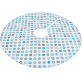 Winter Polka Dot Tree Skirt Polyester Weihnachtsbaumdecke (Schrägansicht)