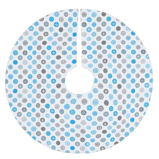 Winter Polka Dot Tree Skirt Polyester Weihnachtsbaumdecke (Vorderseite)