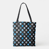 Winter Polka Dots Black Holiday Tasche (Rückseite)