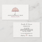 Winter Polka Dots Umbrella Visitenkarte (Vorne/Hinten)