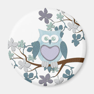 Winter-Polka-Eule im Baum Magnet