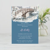 Winter Pond Stream Holzbrücke Einladung (Stehend Vorderseite)