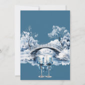 Winter Pond Stream Holzbrücke ist meine Bridgeaid Einladung (Rückseite)