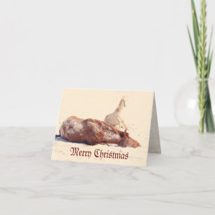 Winter Ponies in the Snow Feiertagskarte