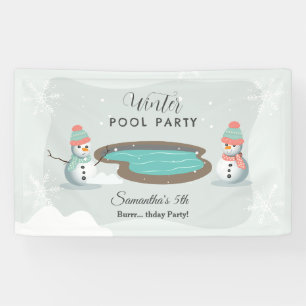 Winter Pool GeburtstagspartParty Banner