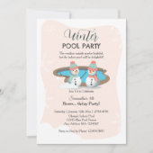 Winter Pool GeburtstagspartParty Einladung (Vorderseite)