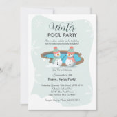 Winter Pool GeburtstagspartParty Einladung (Vorderseite)