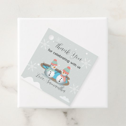 Winter Pool GeburtstagspartParty Geschenkanhänger (Beispiel)