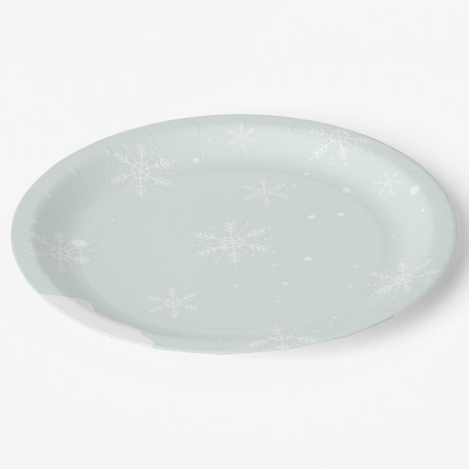 Winter Pool GeburtstagspartParty Pappteller (Schrägansicht)