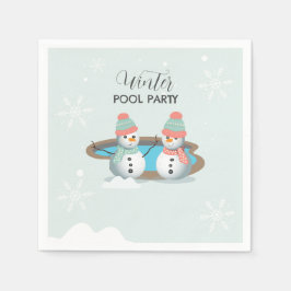 Winter Pool GeburtstagspartParty Serviette