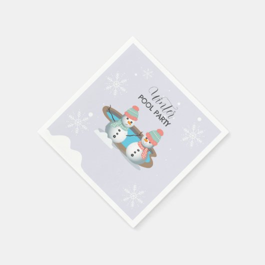 Winter Pool GeburtstagspartParty Serviette (Ecke)