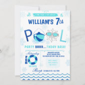 Winter Pool Party | Einladung zum Baden am Geburts (Vorderseite)