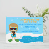 Winter-Pool-Party laden ein Einladung (Stehend Vorderseite)