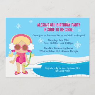 Winter-Pool-Party laden ein Einladung