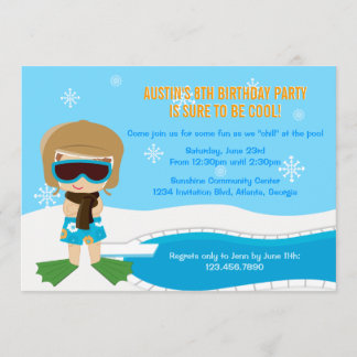 Winter-Pool-Party laden ein Einladung