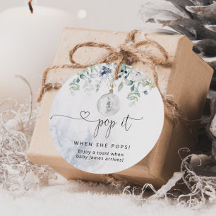 Winter Pop it, wenn sie platzt Geschenkkarte für B Geschenkanhänger