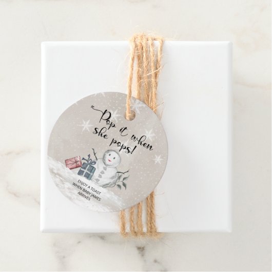 Winter Pop, wenn sie Pop Baby Dusche Geschenkanhänger (Beispiel)