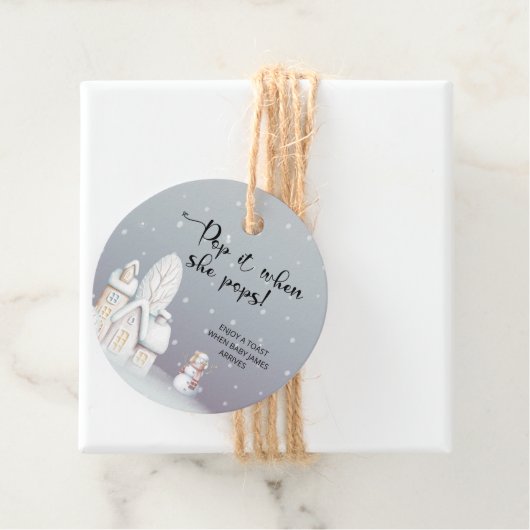 Winter Pop, wenn sie Pop Baby Dusche Geschenkanhänger (Beispiel)