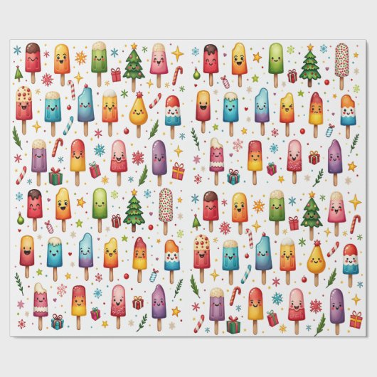 Winter Popsicle Wonderland Geschenkpapier (Flach)