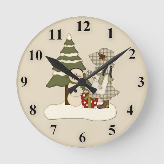 Winter Prairie Wall Clock Runde Wanduhr (Vorderseite)