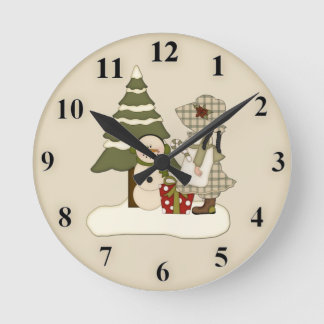 Winter Prairie Wall Clock Runde Wanduhr