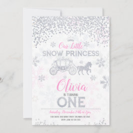 WInter Princess 1. Geburtstag Einladung Glitzer