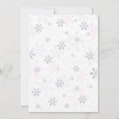 WInter Princess 1. Geburtstag Einladung Glitzer (Rückseite)