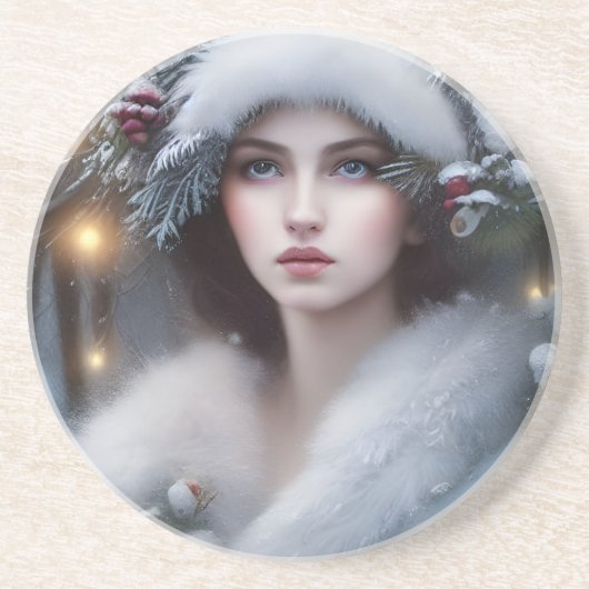 Winter Princess Urlaub Getränkeuntersetzer (Vorne)