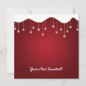 Winter Probe Abendessen Snowflake Dekoration Rot Einladung (Rückseite)