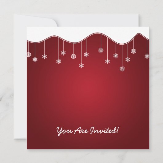 Winter Probe Abendessen Snowflake Dekoration Rot Einladung (Rückseite)