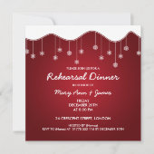 Winter Probe Abendessen Snowflake Dekoration Rot Einladung (Vorderseite)