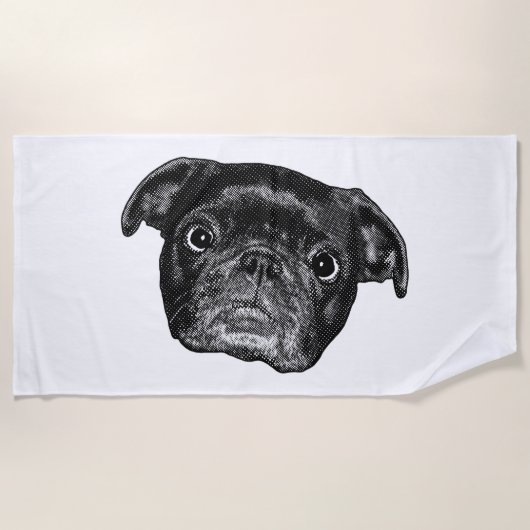 Winter-Pug-Punkt-Handtuch Strandtuch (Vorderseite)
