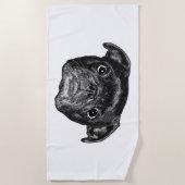 Winter-Pug-Punkt-Handtuch Strandtuch (Vorderseite)