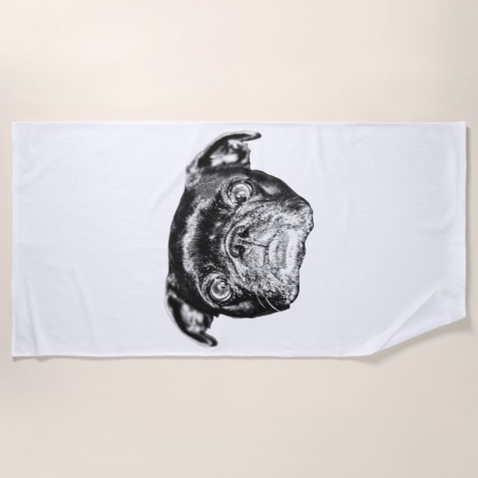 Winter-Pug-Schwimmumhang Strandtuch (Vorderseite)