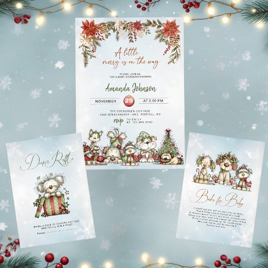 Winter Puppy Books for Baby Christmas Book Request Begleitkarte