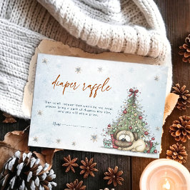 Winter Puppy Diaper Raffle Christmas Tree Pug Baby Begleitkarte