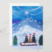 Winter Puppy Pals Feiertagskarte (Vorne/Hinten)