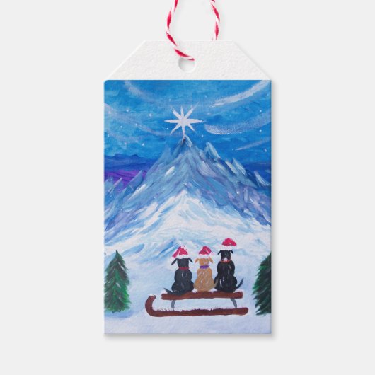 Winter Puppy Pals Geschenkanhänger (Vorderseite)