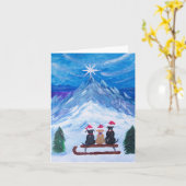 Winter Puppy Pals Karte (Gelbe Blume)