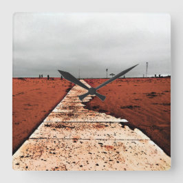 Winter Quadratische Wanduhr