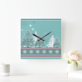 Winter Quadratische Wanduhr (Zuhause)