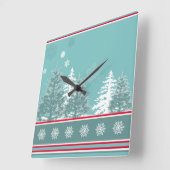 Winter Quadratische Wanduhr (Winkel)