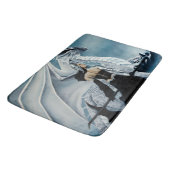 Winter Queen white Dragon Fantasy Badematte (Schrägansicht)
