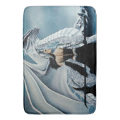 Winter Queen white Dragon Fantasy Badematte (Vorderseite Vertikal)